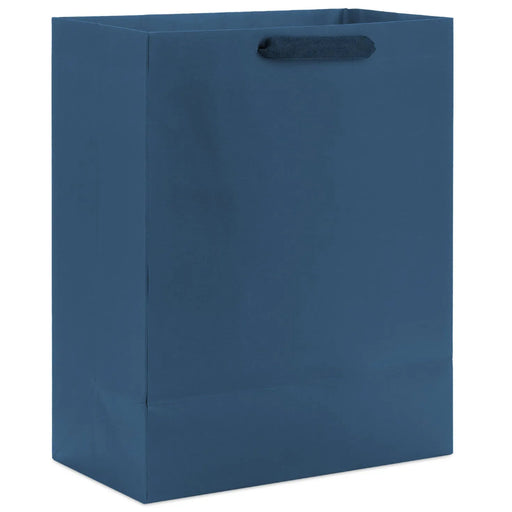 Hallmark 13-inch navy blue large gift bag with solid color matte finish for birthdays and special occasions