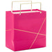 Hallmark 5.5-inch hot pink small square gift bag featuring an elegant gold design, perfect for birthdays, celebrations, and special occasion gift wrapping.