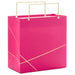 Hallmark 5.5-inch hot pink small square gift bag featuring an elegant gold design, perfect for birthdays, celebrations, and special occasion gift wrapping.