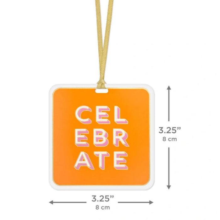 Hallmark 3.2 inch Celebrate Folded Gift Tag for birthday and celebration gift wrapping