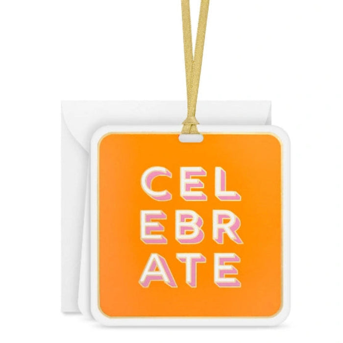 Hallmark 3.2 inch Celebrate Folded Gift Tag for birthday and celebration gift wrapping
