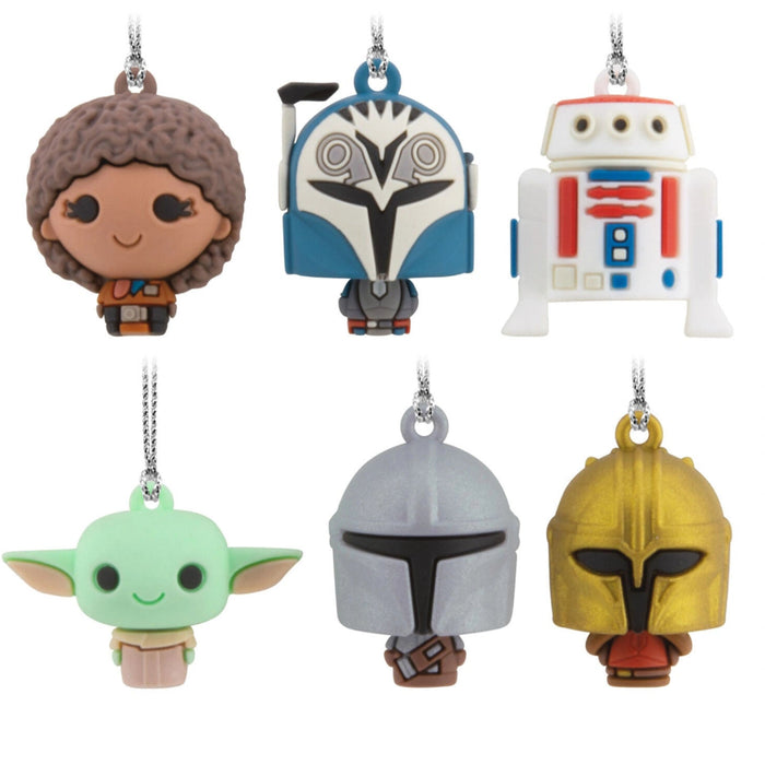 Mini Star Wars: The Mandalorian™ Shatterproof Hallmark Ornaments, Set of 6 featuring colorful mini character Christmas ornaments for holiday tree decorating and Star Wars fans.