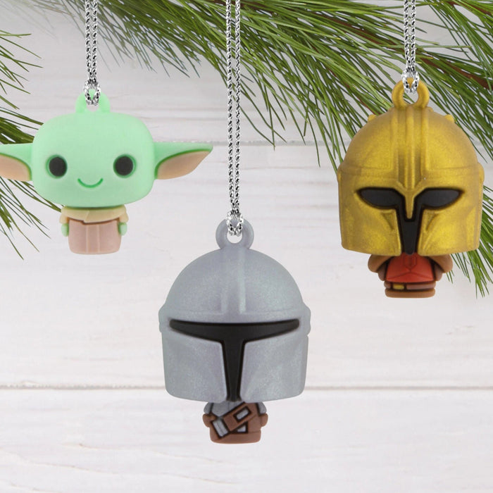 Mini Star Wars: The Mandalorian™ Shatterproof Hallmark Ornaments, Set of 6 featuring colorful mini character Christmas ornaments for holiday tree decorating and Star Wars fans.