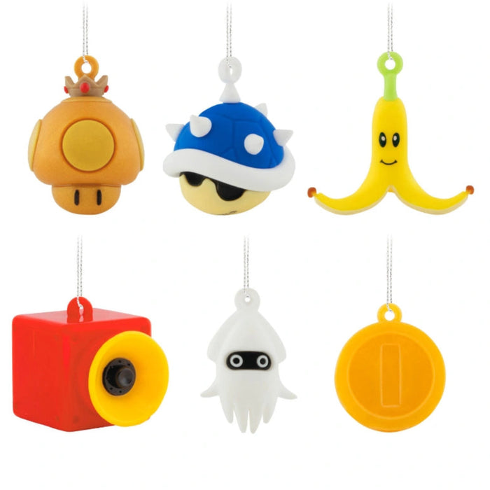 This Hallmark Mini Nintendo Mario Kart™ Shatterproof Hallmark Ornaments Set of 6 brings the excitement of the Mushroom Kingdom to your holiday décor.