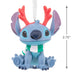 Hallmark Disney Stitch ornament featuring Stitch wearing red antlers in a festive holiday design, collectible Christmas tree decoration for Disney and Lilo &amp; Stitch fans.