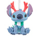 Hallmark Disney Stitch ornament featuring Stitch wearing red antlers in a festive holiday design, collectible Christmas tree decoration for Disney and Lilo &amp; Stitch fans.