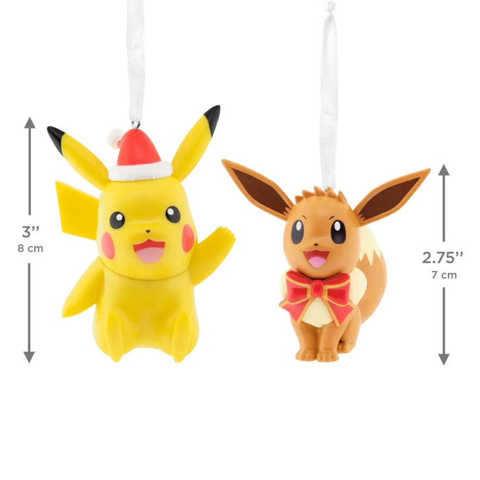 Hallmark Pokemon Pikachu and Eevee ornaments set of 2 for Christmas tree holiday decor