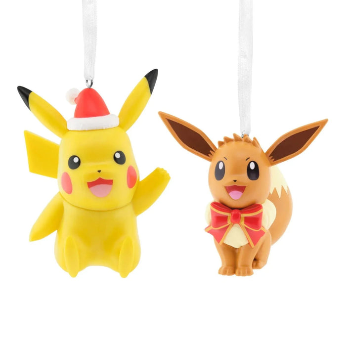 Hallmark Pokemon Pikachu and Eevee ornaments set of 2 for Christmas tree holiday decor
