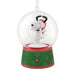 Hallmark Peanuts Snoopy musical snow globe Christmas ornament with swirling snow, festive holiday music, motion, and hanger attachment.