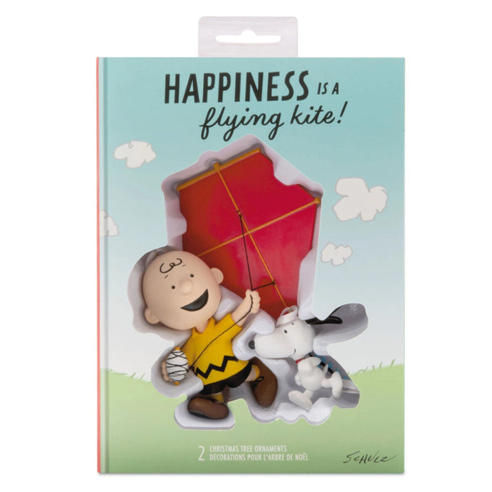 Peanuts® Charlie Brown and Snoopy Hallmark Ornaments Set of 2 featuring classic Peanuts characters in festive holiday designs for Christmas tree decorating and collectible holiday displays.