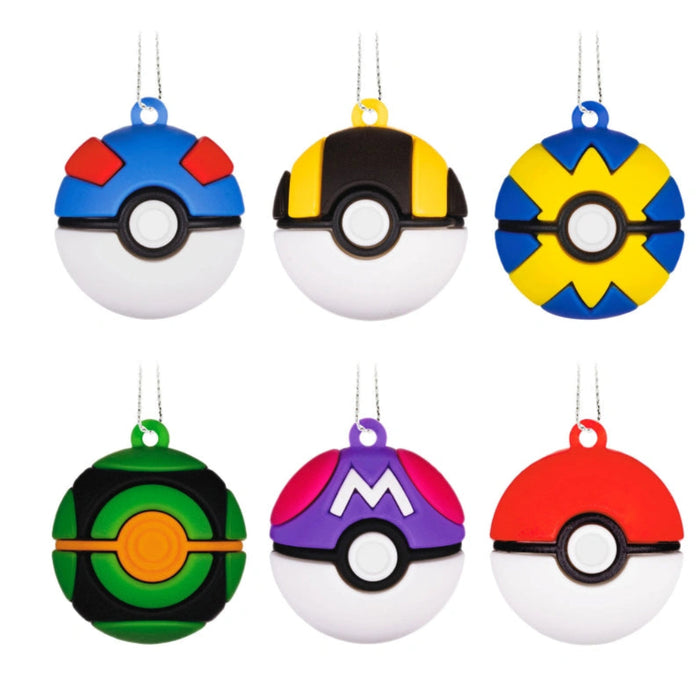 This Hallmark Mini Pokémon Poké Ball Shatterproof Hallmark Ornaments Set includes six miniature Poké Ball ornaments that bring fun and adventure to your holiday décor