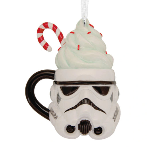 This Hallmark Star Wars™ Stormtrooper™ Festive Mug Hallmark Ornament brings galactic fun to your holiday décor with a creative mug-inspired design featuring the iconic Stormtrooper™.