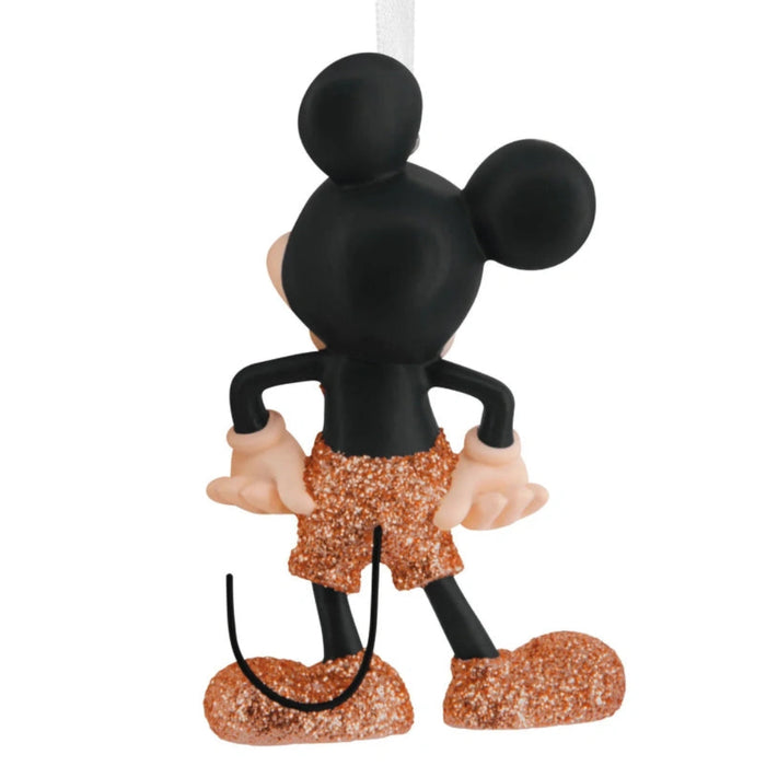 Hallmark Disney Mickey Mouse sparkling ornament featuring the classic Disney character with shimmering accents, collectible Christmas tree decoration for Disney fans.