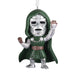 Hallmark Marvel Studios Avengers: Doomsday Doctor Doom resin Christmas ornament with hanger attachment, measuring 2.25 x 3.25 x 1 inches.