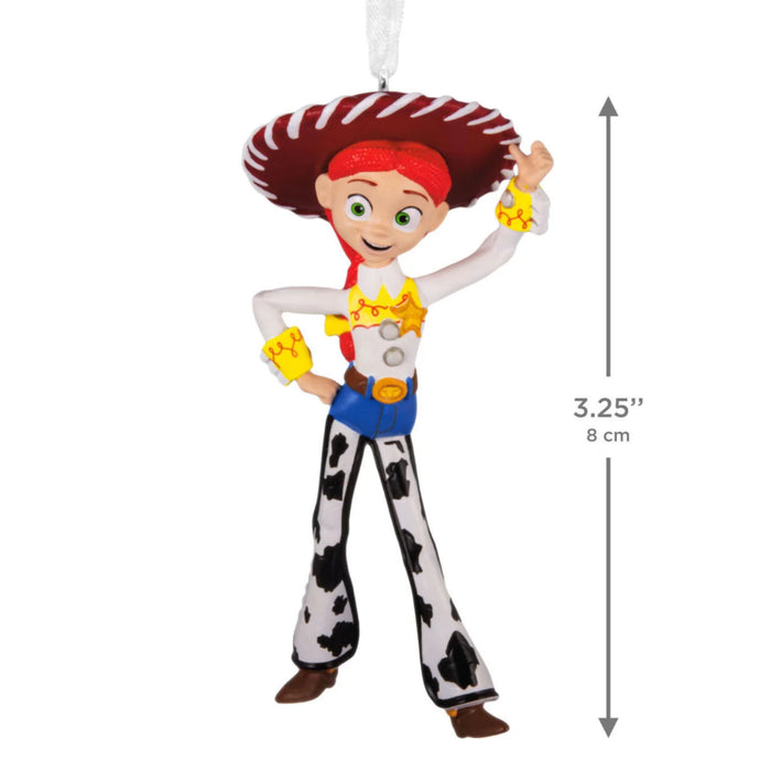 Disney/Pixar Toy Story 5 Jessie Hallmark Christmas ornament featuring Jessie in her signature cowgirl outfit with red hat, braided hair, and western attire