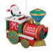Peanuts Snoopy Santa Express Hallmark Christmas ornament featuring Snoopy dressed as Santa Claus riding a festive holiday train for Christmas tree decorating.