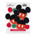 Hallmark Disney Mickey Mouse Ears 72-inch fabric Christmas garland with printed felt ears, red-and-white cording, and red and green pom-poms.