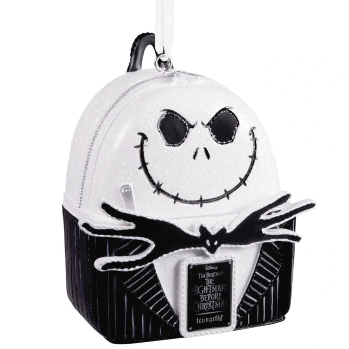 This Hallmark Loungefly Disney Tim Burton's The Nightmare Before Christmas Jack Skellington Backpack Hallmark Ornament brings spooky charm and collectible style to your holiday décor.