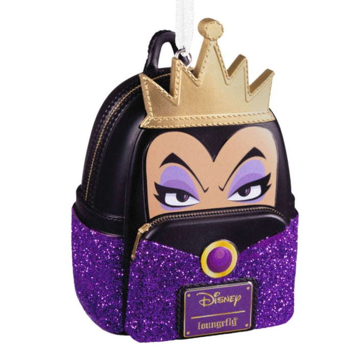 This Hallmark Loungefly Disney Villains Evil Queen Backpack Hallmark Ornament combines the signature style of Loungefly with the iconic Disney Villains collection. 