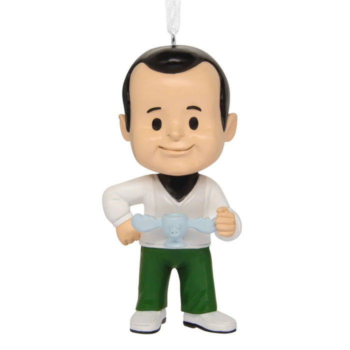 Hallmark National Lampoon's Christmas Vacation Cousin Eddie ornament holding a moose mug, colorful collectible Christmas tree decoration inspired by the classic holiday movie.