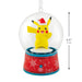 Hallmark Pokémon Pikachu musical snow globe Christmas ornament with swirling snow, holiday music, hanger attachment, and interactive motion.