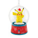 Hallmark Pokémon Pikachu musical snow globe Christmas ornament with swirling snow, holiday music, hanger attachment, and interactive motion.