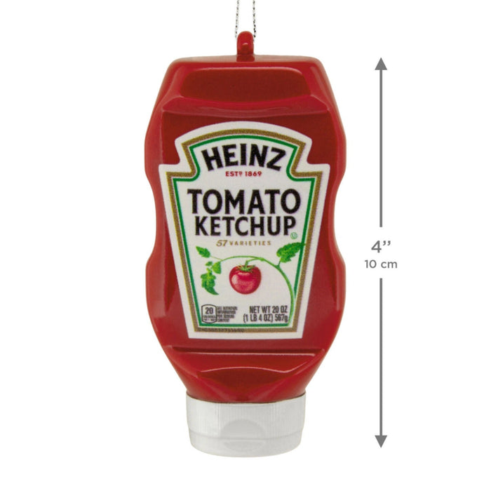 Heinz™ Tomato Ketchup Bottle Shatterproof Hallmark Ornament featuring the iconic red ketchup bottle design, durable lightweight Christmas tree decoration for food lovers and Hallmark collectors.