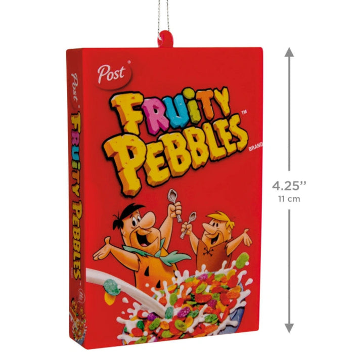 This Hallmark The Flintstones™ Fruity Pebbles™ Cereal Shatterproof Hallmark Ornament brings a fun blend of nostalgia and holiday cheer to your Christmas décor. 