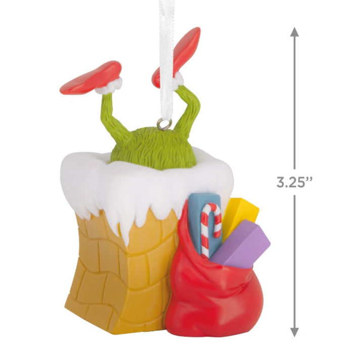 This Hallmark Dr. Seuss's How the Grinch Stole Christmas!™ Grinch in Chimney Hallmark Ornament captures one of the most memorable scenes from the beloved holiday classic.