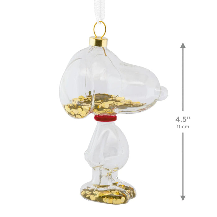 Hallmark Peanuts Snoopy confetti glass Christmas ornament