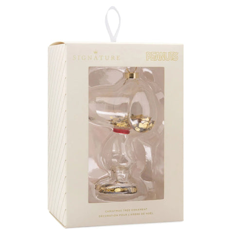 Hallmark Peanuts Snoopy confetti glass Christmas ornament