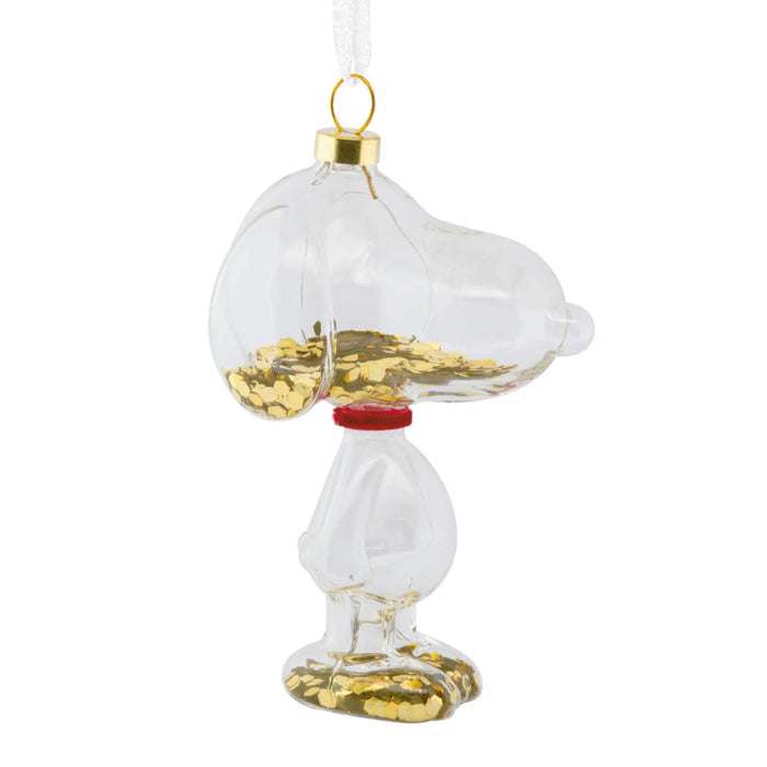Hallmark Peanuts Snoopy confetti glass Christmas ornament