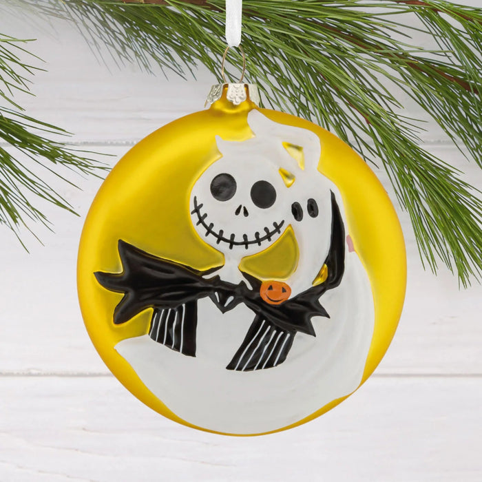 Hallmark Disney Tim Burton's The Nightmare Before Christmas Jack and Zero blown glass Christmas ornament