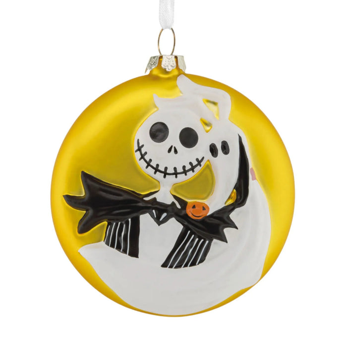 Hallmark Disney Tim Burton's The Nightmare Before Christmas Jack and Zero blown glass Christmas ornament