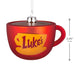Hallmark Gilmore Girls Luke's Diner red coffee mug blown glass Christmas ornament