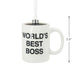Hallmark The Office Michael Scott World's Best Boss coffee mug blown glass Christmas ornament