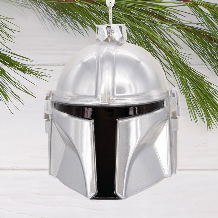 Hallmark Star Wars The Mandalorian helmet blown glass Christmas ornament