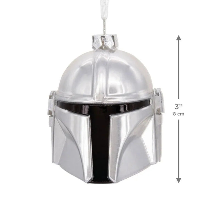 Hallmark Star Wars The Mandalorian helmet blown glass Christmas ornament
