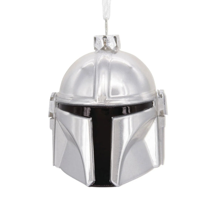Hallmark Star Wars The Mandalorian helmet blown glass Christmas ornament
