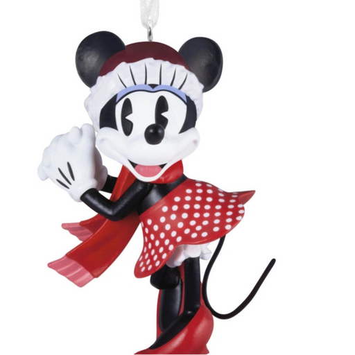 This Hallmark Disney Minnie Mouse Festive Hallmark Ornament brings classic Disney charm and holiday cheer to your Christmas décor. 