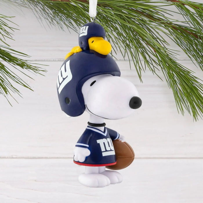 Hallmark Peanuts Snoopy and Woodstock New York Giants bobblehead ornament