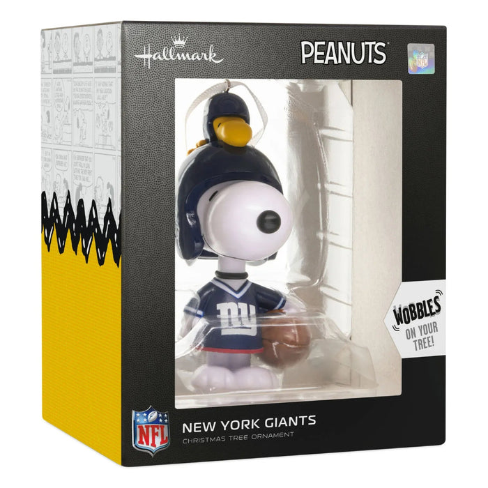 Hallmark Peanuts Snoopy and Woodstock New York Giants bobblehead ornament