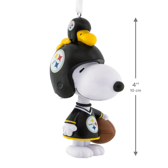 Hallmark Peanuts Snoopy and Woodstock Pittsburgh Steelers bobblehead ornament