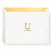 White card with gold border and horseshoe symbol, featuring 'So Lucky' text.