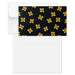 Floral patterned card with a matching envelope on a white background