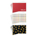 Set of three notebooks with different designs on a white background