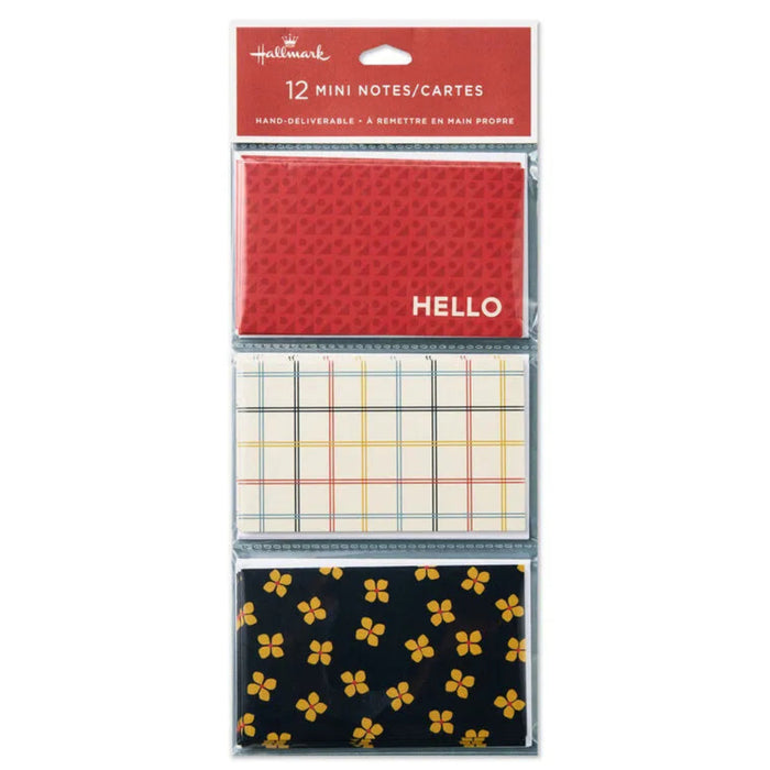 Pack of Hallmark mini notes with different designs on a white background