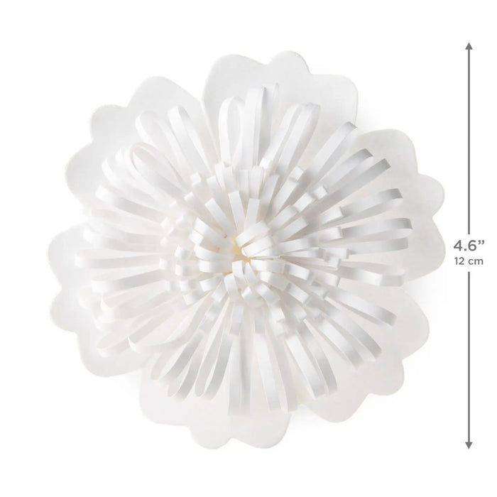Ivory flower gift bow, 4.6" diameter