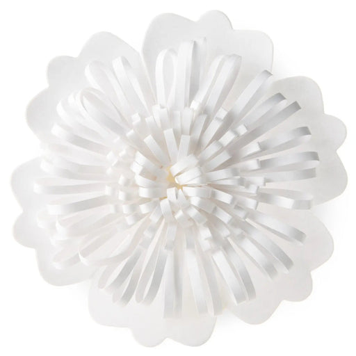 ream‑colored flower bow with scalloped ivory petals and self‑adhesive backing