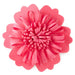 Coral‑pink flower bow with scalloped petals and loops and self‑adhesive backing